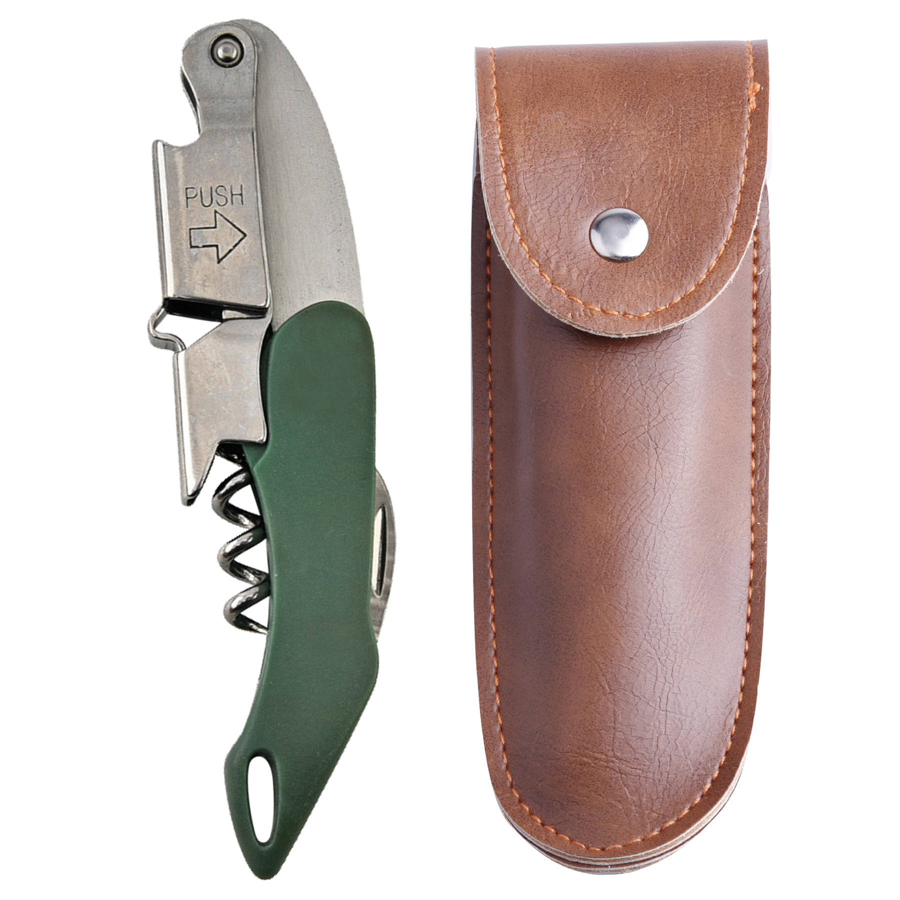 FlyFlyPromos - Wine Bottle Opener & Corkscrew Tool With Leather Case Image 14 - Promotional Product